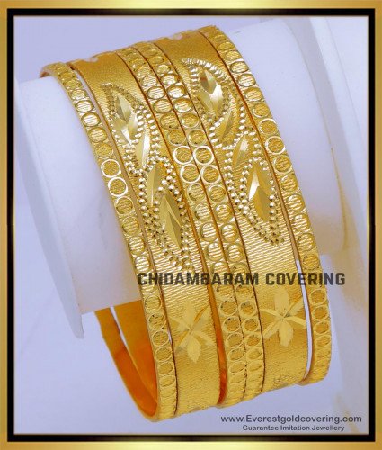BNG818 - 2.10 Latest Modern One Gram Gold Bangles for Daily Use