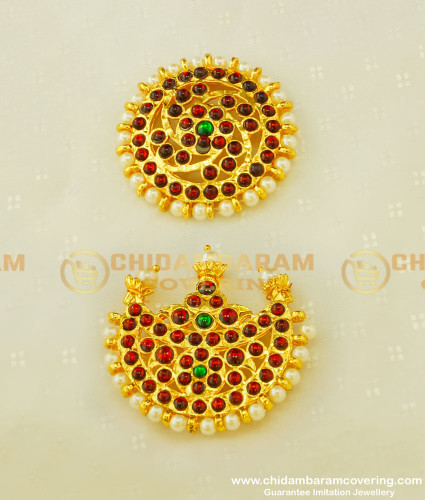 BNS10 - Bharatanatyam Dance Jewellery Kemp Rakudi Muthu Jadai Set Brass Gold Finish Hair Accessory Buy Online