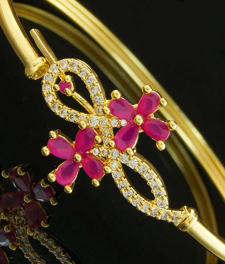 Buy Attractive Ruby Stone One Gram Gold Bracelet Designs Online