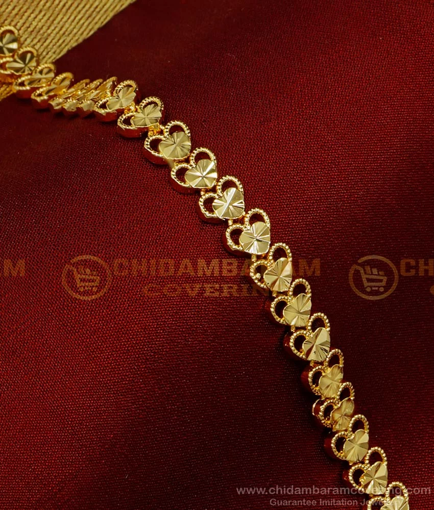 Gold Plated Floral Heart Cz ladies Bracelet Buy OnlineKollam Supreme