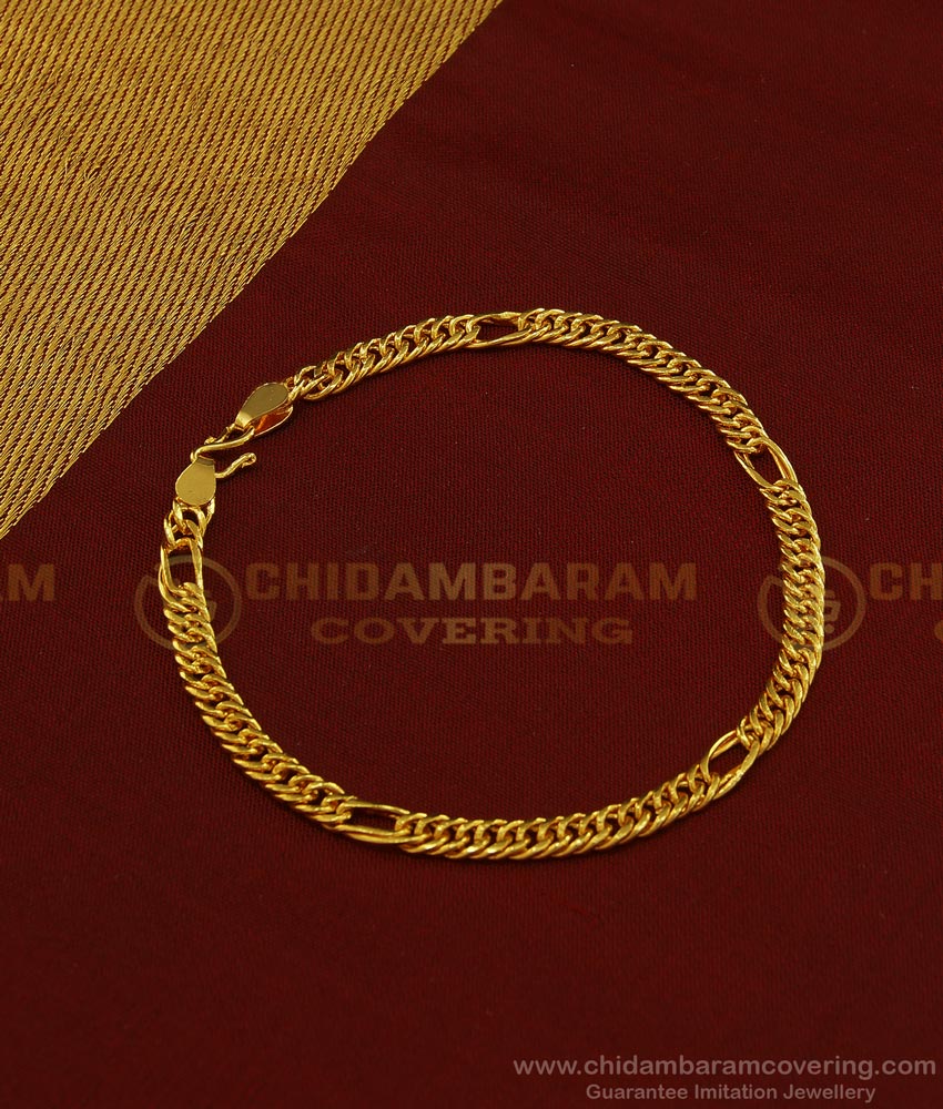 BCT198 - 6 Inch Gold Bracelet Design One Gram Gold Link Chain Bracelet Guaranteed Jewellery