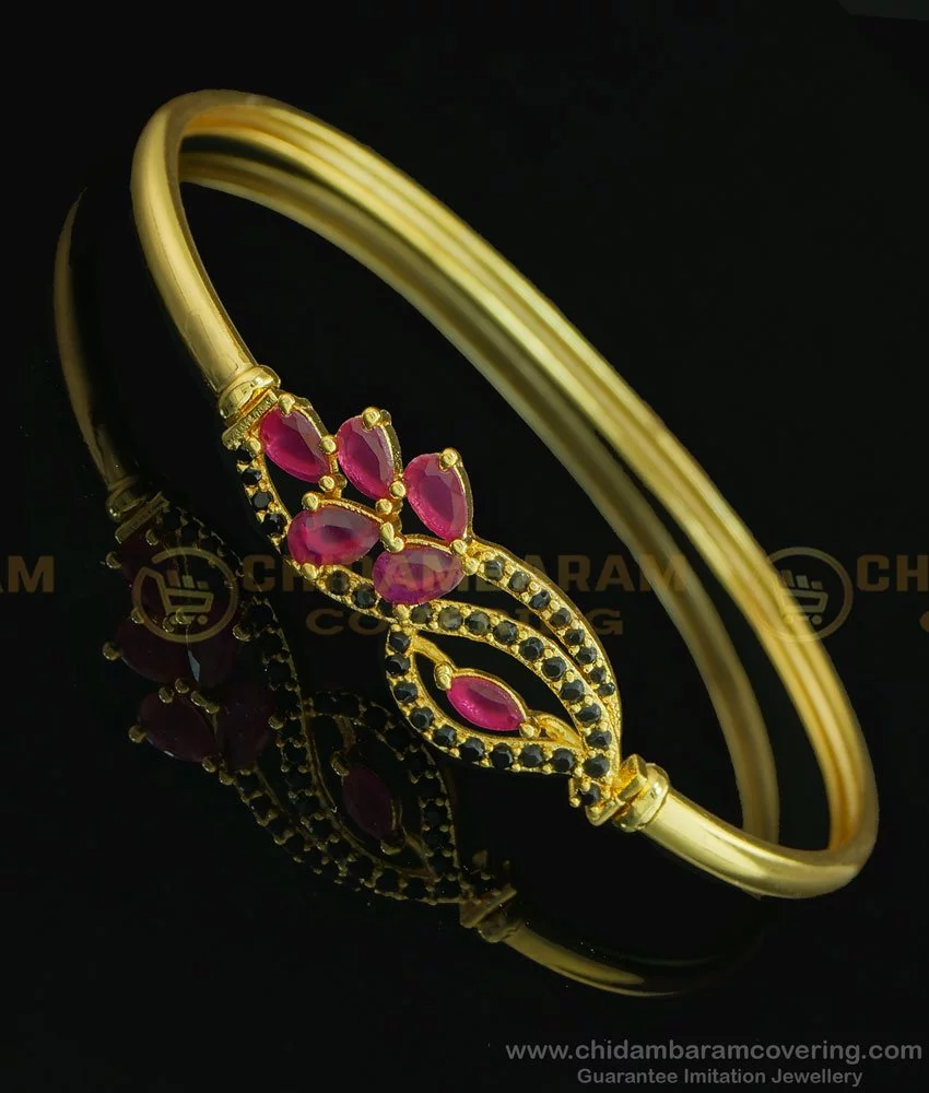 Buy New Party Wear High Quality Ad Stone Gold Open Type Bracelet ...