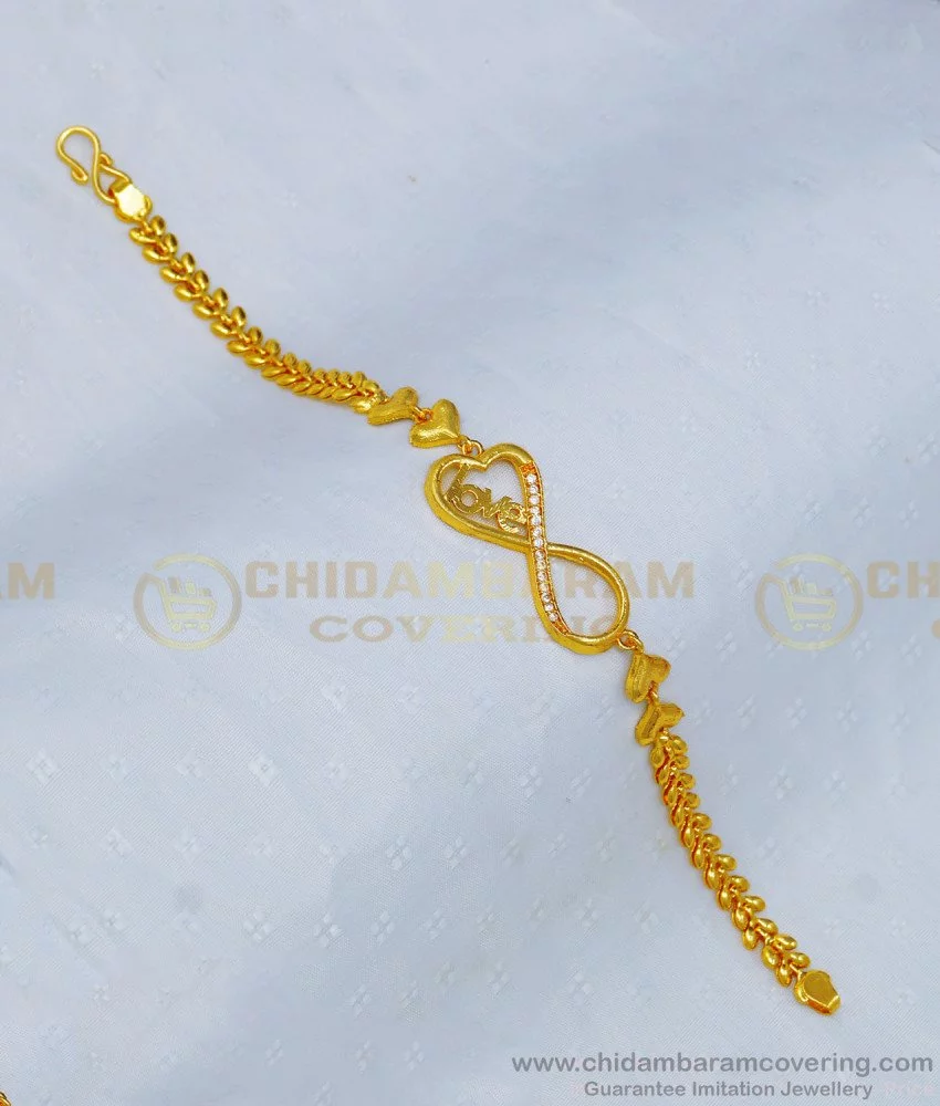 Buy 22Kt Gold Casting Heart Design Baby Hand Chain Bracelet 195G893 Online  from Vaibhav Jewellers