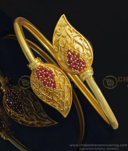 Designer ruby american diamond gold plated bracelet bangle - Online  Furniture Store - My Aashis