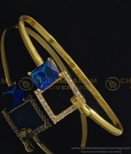 BCT248 - 2.6 Size One Gram Gold American Diamond Bracelet Ladies Gold Kappu Designs Online 