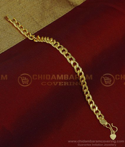 BCT257 - One Gram Gold Guarantee Daily Use Chain Type Gents Bracelet Design Online