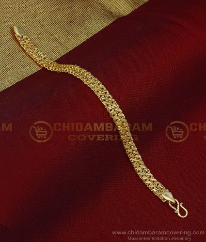 BCT261 - Attractive Real Gold Design 1 Gram Gold Broad Bracelet Latest Imitation Jewellery Online
