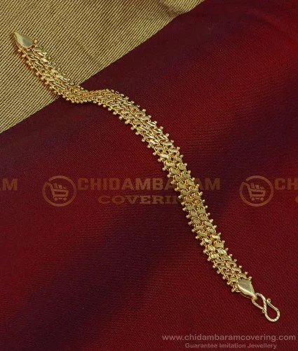 1 Gram Gold Plated with Diamond Glittering Design Bracelet for Men - Style  C488 – Soni Fashion®