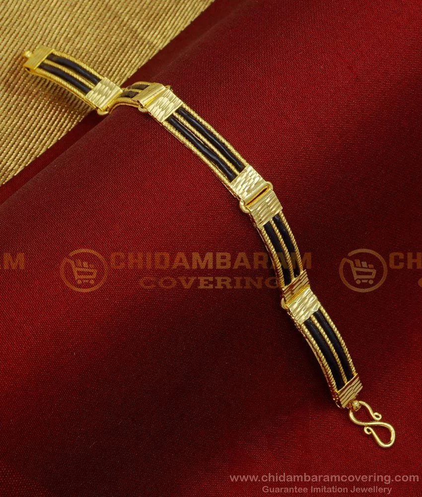 Buy Kerala Style Gold Plated Anaval Bangles Single Bracelet Elephant Hair  Black Bangle for Girls