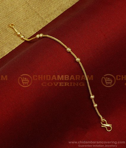 BCT279 - 7 Inch One Gram Gold Ball Chain Design Guaranteed Thin Bracelet Buy Online