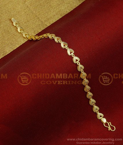 BCT280 - Elegant Heart Design One Gram Gold Guaranteed Women Bracelet Online