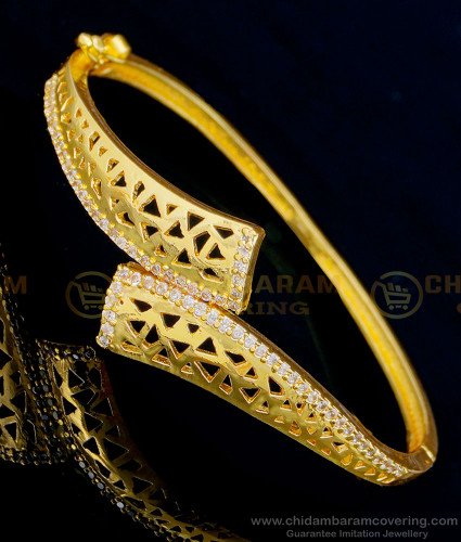 BCT323 - Beautiful Diamond Look Simple Daily Wear Simple Gold Bracelet Designs for Ladies 