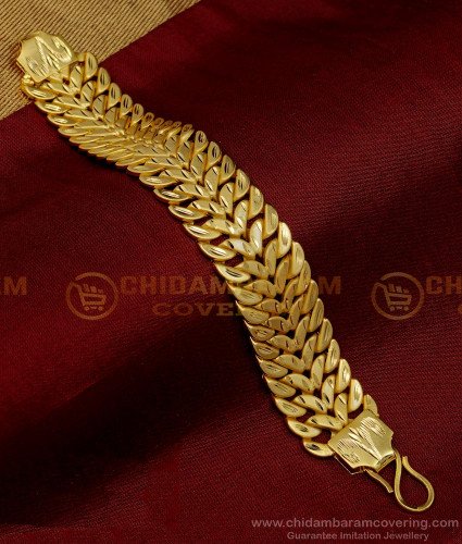 BCT349 - First Quality Forming Gold Attractive Chain Type Broad Bracelet Buy Online Shopping 