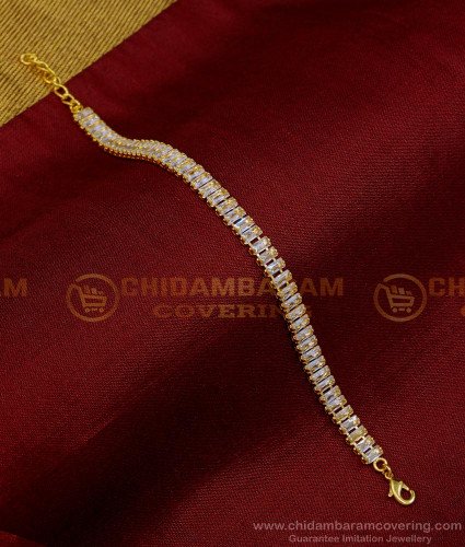BCT352 - One Gram Gold Plated American Diamond Bracelet for Women 