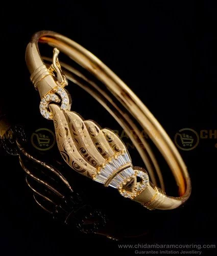 18k Yellow Gold Modern Hand Made Bracelet 12mm Wide And 8 Inches |  Sarraf.com