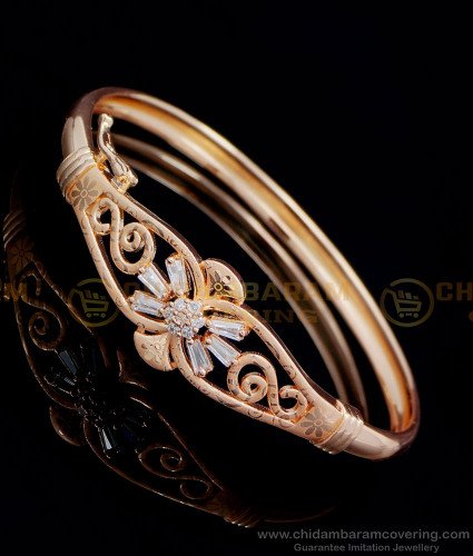 BCT366 - 2.6 size American Diamond Rose Gold Bracelet Online 