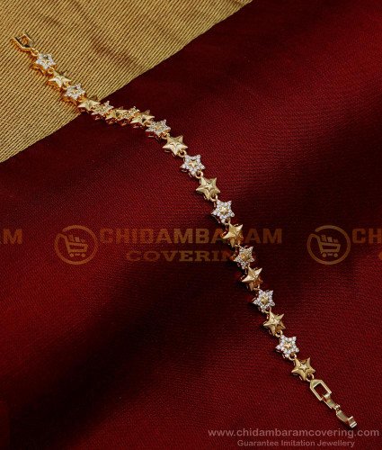 BCT369 - Elegant Star Design Stone Rose Gold Bracelet for Women