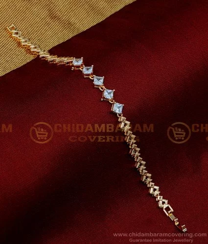 14k Diamond Bar Double Chain Bracelet – Serenity Jewelry LA