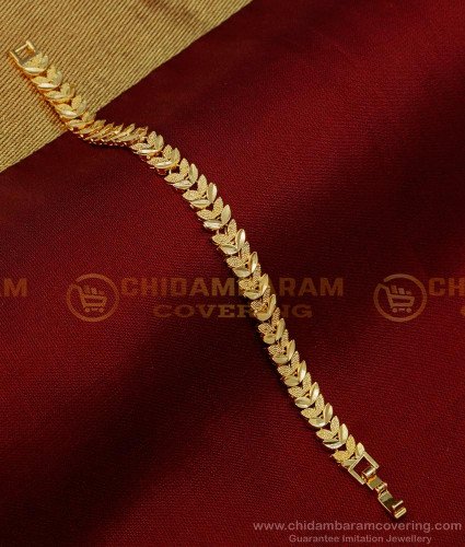 BCT377 - Unique One Gram Gold Jewellery Leaf Design Bracelet 