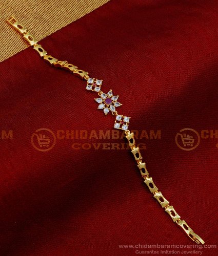 BCT398 - American Diamond Party Wear Hand Bracelet for Women 