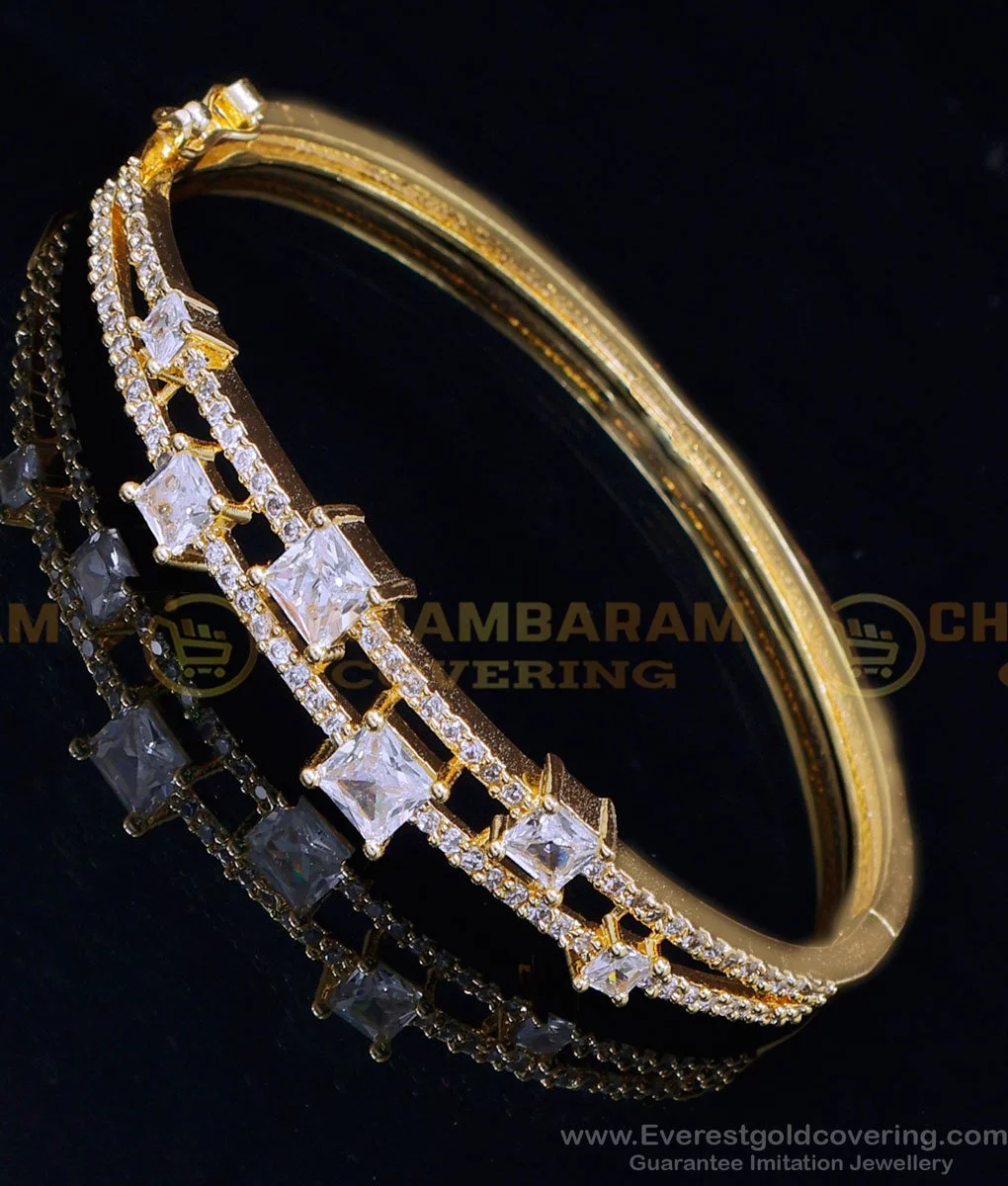 1 Gram Gold Plated Link with Diamond Artisanal Design Bracelet for Men -  Style C931 – Soni Fashion®