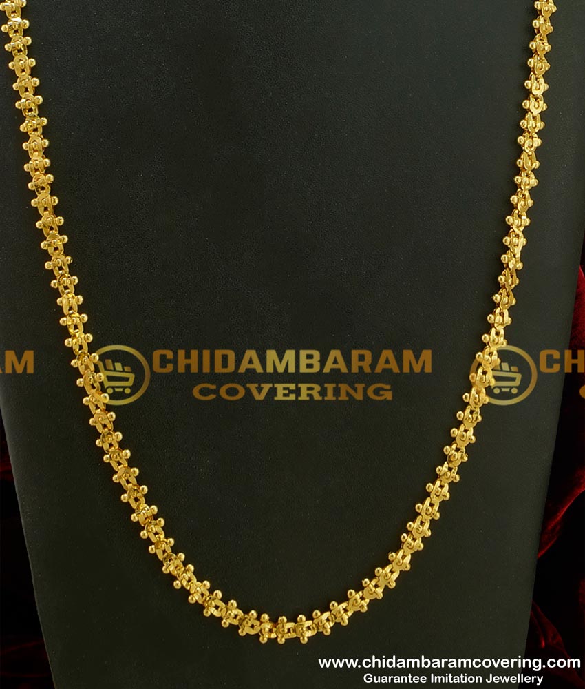 CHN082 - LG-30 Inches Traditional Design One Gram Gold Annamalai Chain Design Guarantee Chain Buy Online