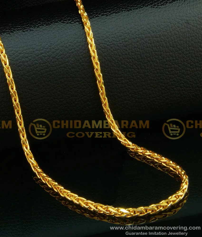 Buy Simple Design Daily Wear Gold Plated Long Chain for Ladies