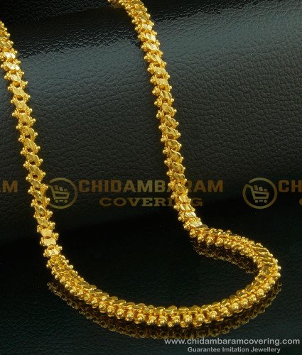 CHN111-LG - 30 Inches Gold Plated S Cutting Long Gold Chain Designs for Ladies