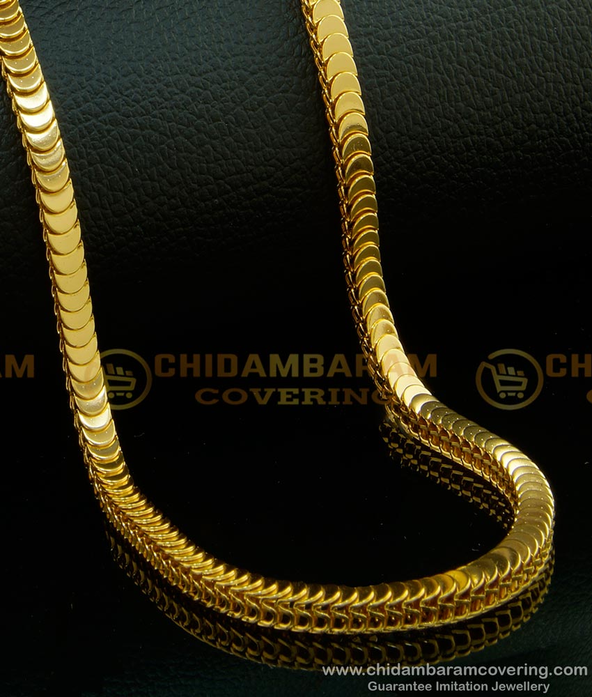CHN126 - 24 Inches New Arrival Unique Gold Chain Design One Gram Gold Plated Long Chain For Ladies