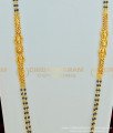 CHN130 - Simple Dilly Wear Black Beads Mala Design Gold Plated Two Line Long Mangalsutra for Women