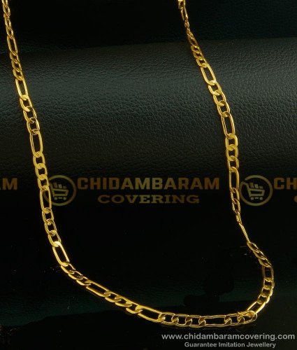 CHN144-LG- 30 Inches Long One Gram Gold Plated Sachin Tendulkar Chain Gold Design Long Guarantee Chain