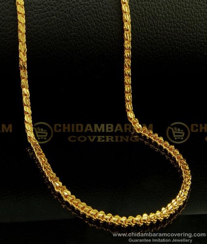CHN156 - One Gram Gold Plated Thin S Cutting Gold Chain Design Daily Wear with Guarantee Chain Online