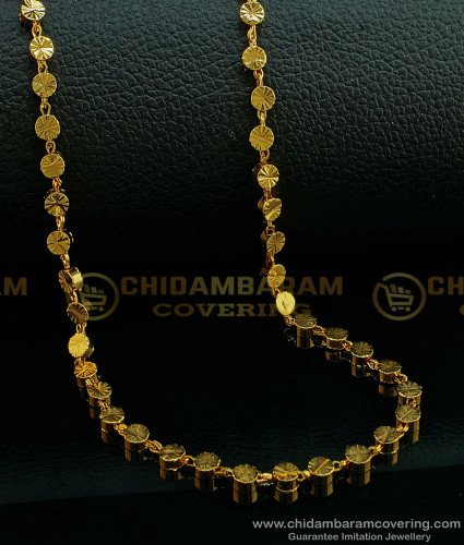 CHN183 - One Gram Gold Plated New Designer Covering Chain Round Dot Long Chain for Ladies