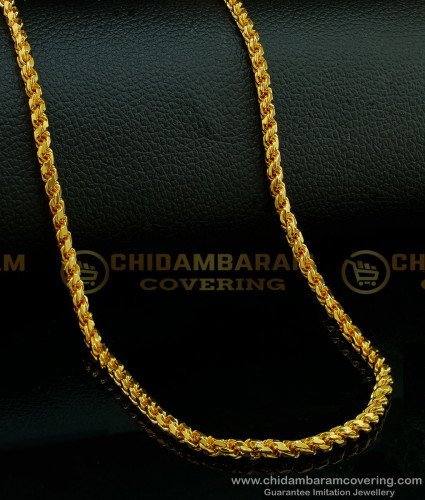 CHN210-XLG - 36 Inches South Indian Wedding Thirumangalyam Thali Kodi Thick Gold Rope Chain Design Online