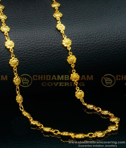 CHN241 - New Model Flower Design One Gram Gold Daily Use Chain for Ladies