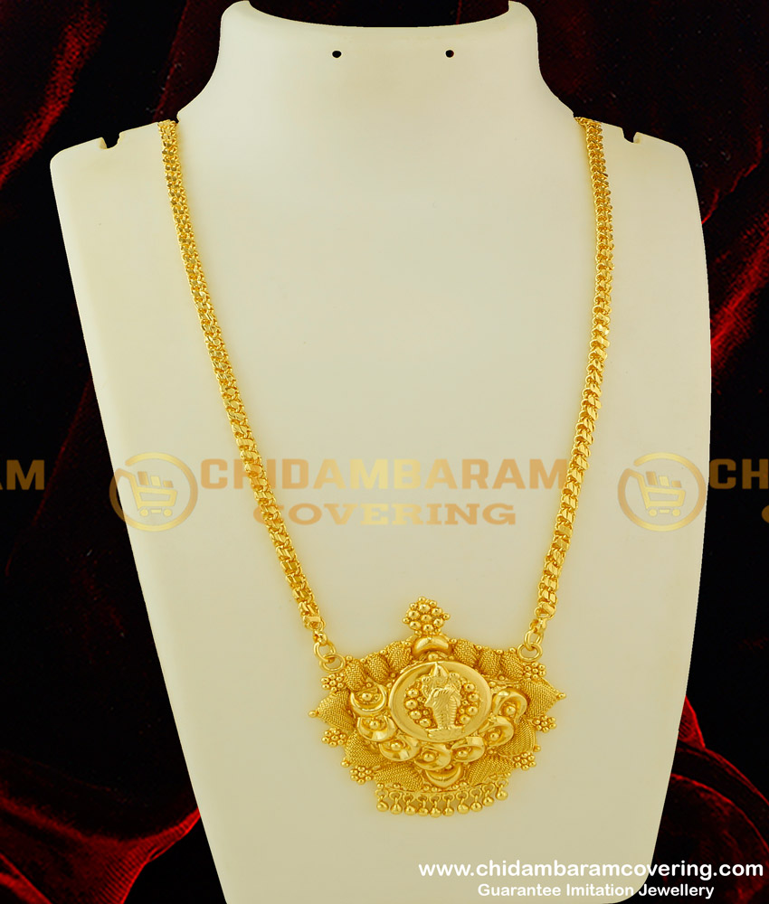 DCHN077 - Traditional Dollar Collection Lakshmi Design Pendant Gold Design Chain Buy Online
