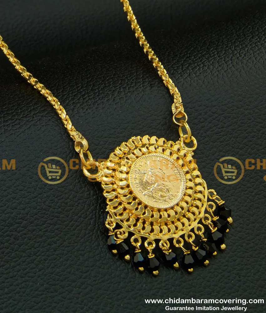 DCHN201 - South Indian Bridal Wear Long Chain with Stone Pendant Design