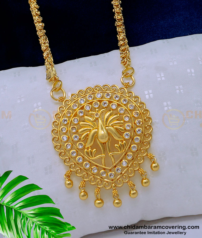 dollar chain. pendant chain, dollar with chain, pendant with chain, gold dollar chain, gold locket chain, south indian jewellery, one gram gold jewelry,