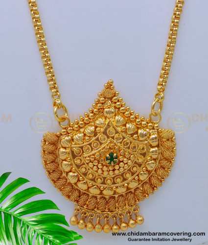 DCHN200 - Kerala Style Green Stone Dollar Chain New Model Buy Online