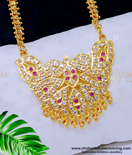 DLR120 - One Gram Gold First Quality Impon 5 Metal Jewellery Pendant with Heart Design Chain Online