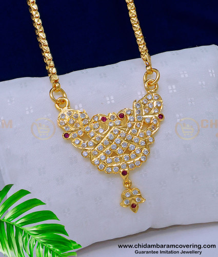 DLR145 - Five Metal Daily Wear Peacock Design New Model Impon Dollar Chain for Ladies