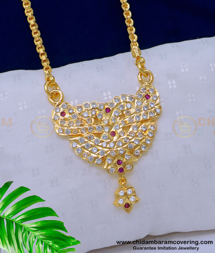 DLR146 - One Gram Gold Plated Daily Use Pendant with Chain First Quality Impon Jewellery Online