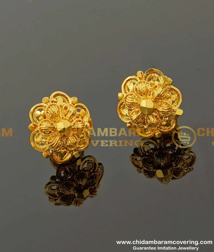 Flipkart.com - Buy Anujeet Fashion Hub Gold Plated Covering 5 metal Impon  AD Stone Floral Stud Earrings For Women/Girls Copper Stud Earring Online at  Best Prices in India