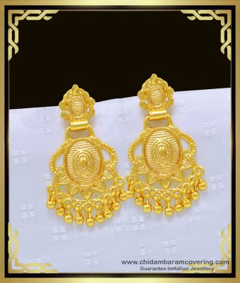 ERG1004 - 1 Gram Gold Light Weight Gold Design Dangle Earrings Online 