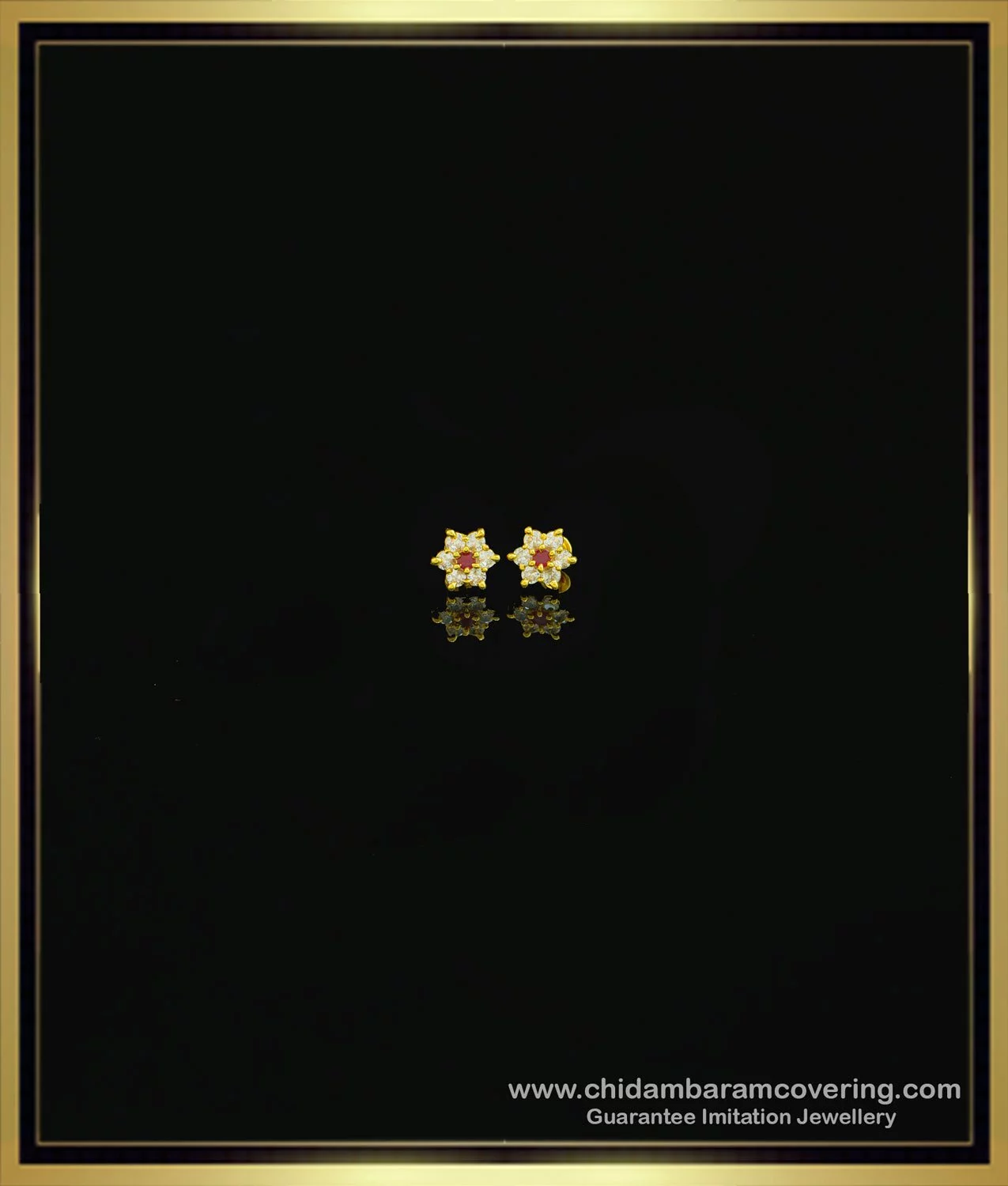 14KT Yellow Gold Sleek Circles Diamond Stud Earrings