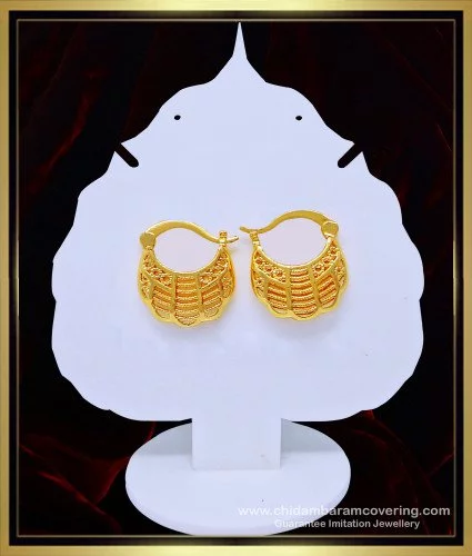 Latest Ring type earrings | Gold hoop earrings | Kalyan Jewellers