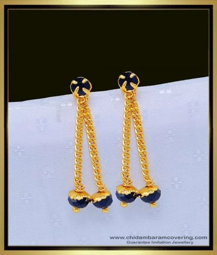 Gold Finish Pearl Long Earrings Design by VASTRAA Jewellery at Pernia's Pop  Up Shop 2024
