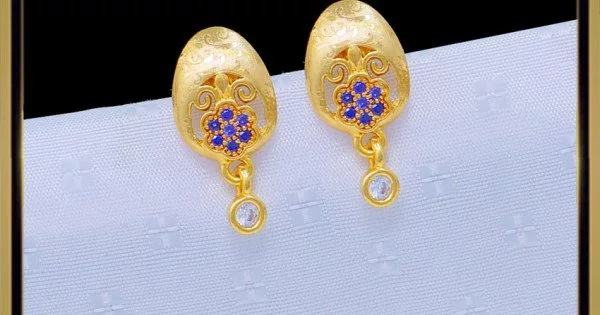 Drop Earring Golden,Pink And White Peacock Design Gold Plated Earrings at  Rs 710/pair in Chennai