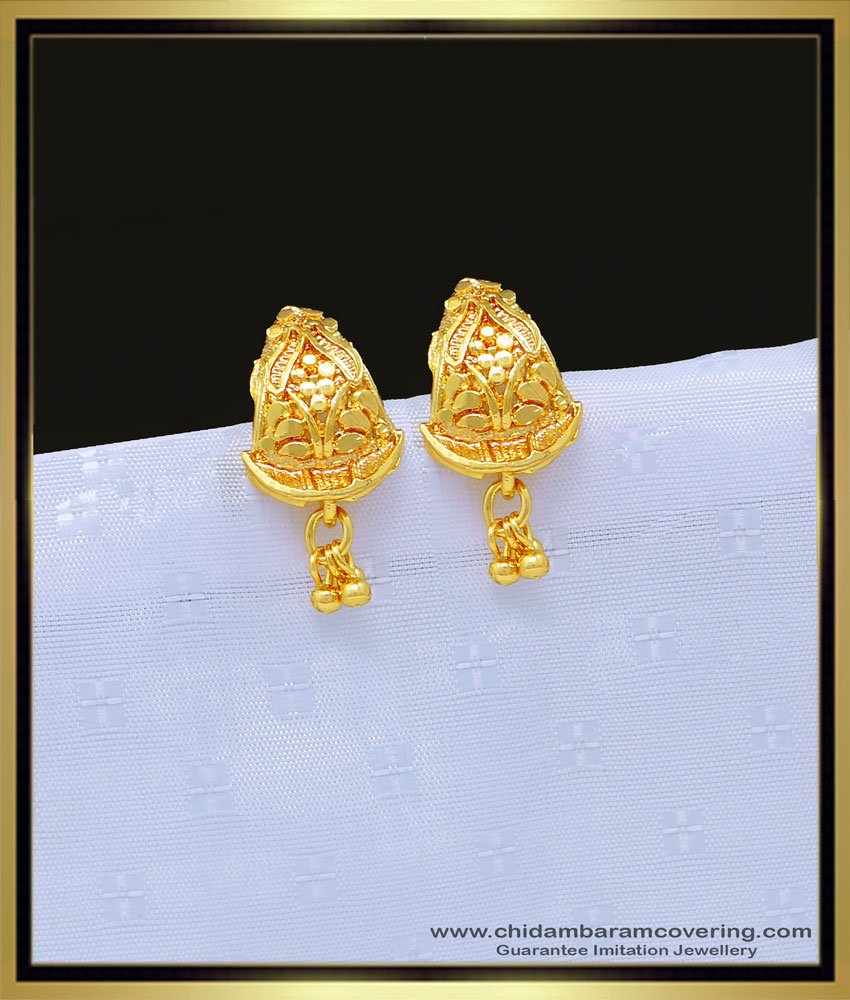 one gram gold jewellery, gold covering earring, gold design earrings, small ear studs, 