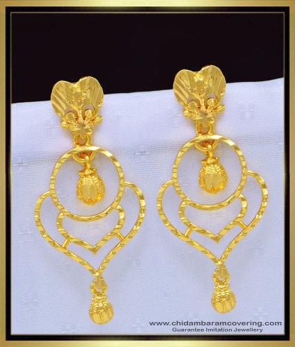 ERG1147 - Latest Earrings Design Light Weight Gold Plated Imported Dangle Earrings for Women 